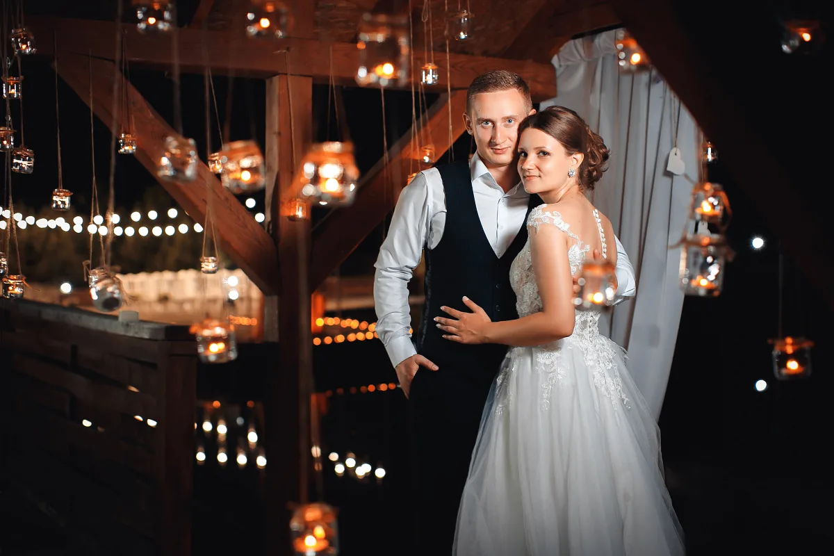 Beautiful wedding stroll capturing the couple in a picturesque setting