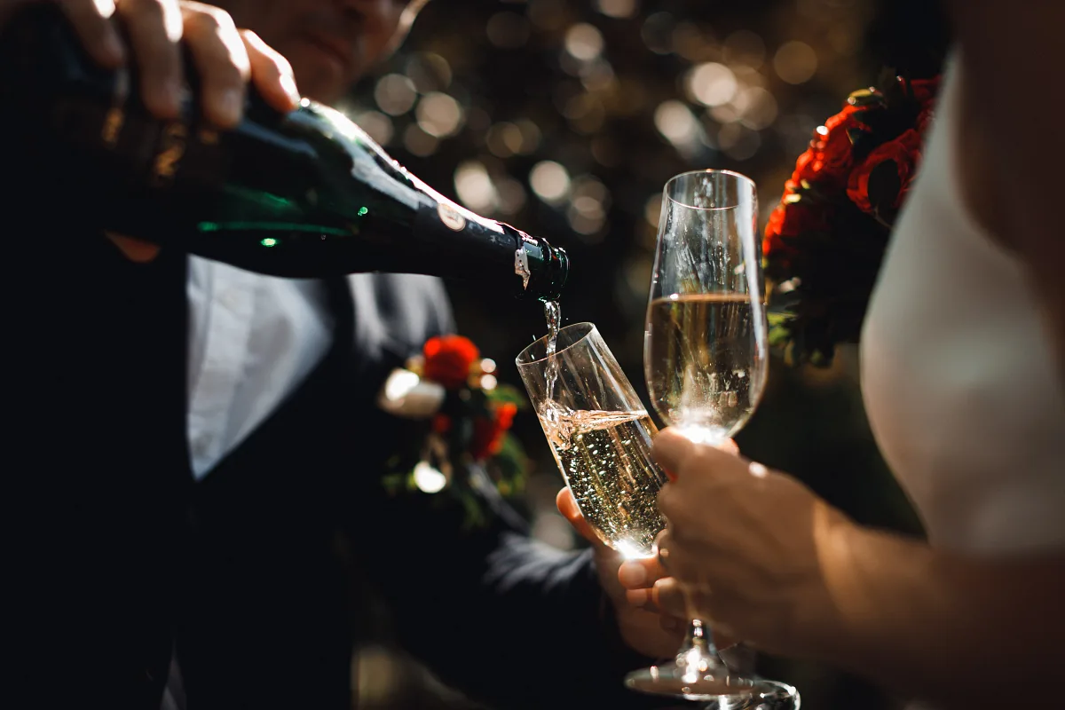 Photos taken inside a church during the wedding ceremony