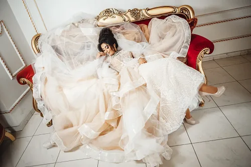 Staged photo shoot capturing a romantic moment