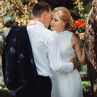 Newlyweds meeting at the registry office filled with emotions